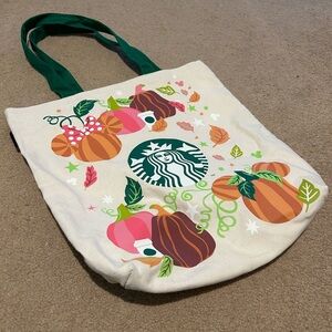 Disneyland Tote Bag Starbucks Park Days and Lattes Mickey and Minnie Pumpkins